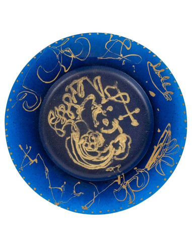 道姆和达利的蓝色珍珠粉盘，已签约，20 世纪。