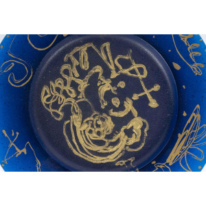 Prato de pâte de verre azul... 2
