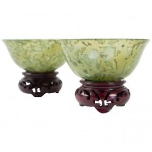 Paar Jadeïte Schnitte, asiatische Kunst, Antike, Anfang des xx. Jahrhunderts, China