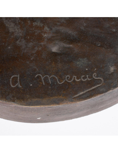 漆青铜雕塑，署名 Antonin Mercié，19 世纪。