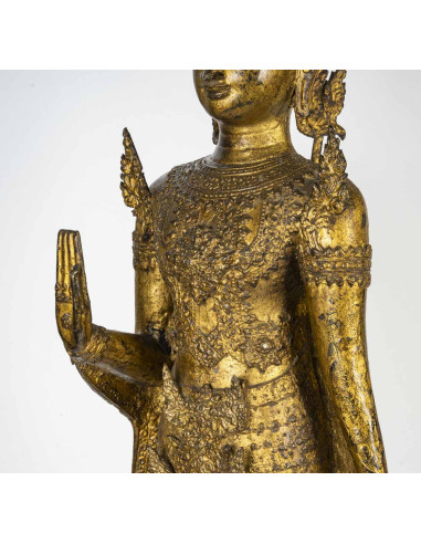 青铜镀金立佛雕塑，18 世纪，亚洲艺术。