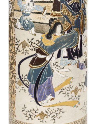 大型萨摩陶瓶或伞架，亚洲艺术，19 世纪。