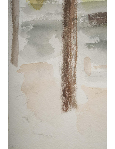 亚洲风格的水彩画，20 世纪。