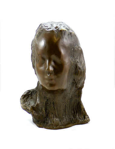 青铜半身女性雕塑，当代艺术，21 世纪。