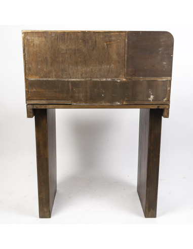 立体派风格书桌，1930-1940 年，红木饰面。