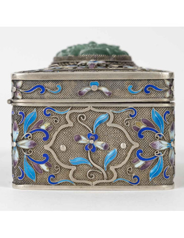 Caixa em prata esmaltada e cloisonné...