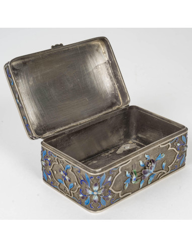 Caixa em prata esmaltada e cloisonné...