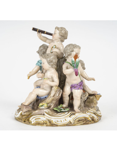 Escultura, grupo de porcelana...