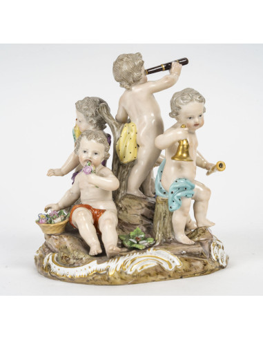 Escultura, grupo de porcelana...