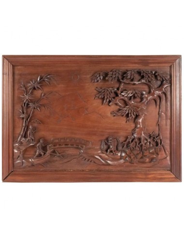 Carved wooden panel, China, xxth century, interior decoration