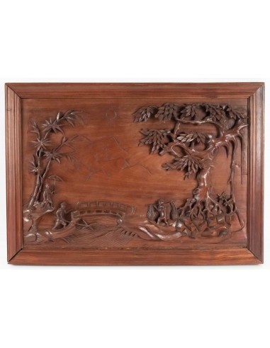 Carved wooden panel, China, xxth century, interior decoration