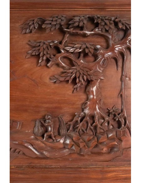 Carved wooden panel, China, xxth century, interior decoration