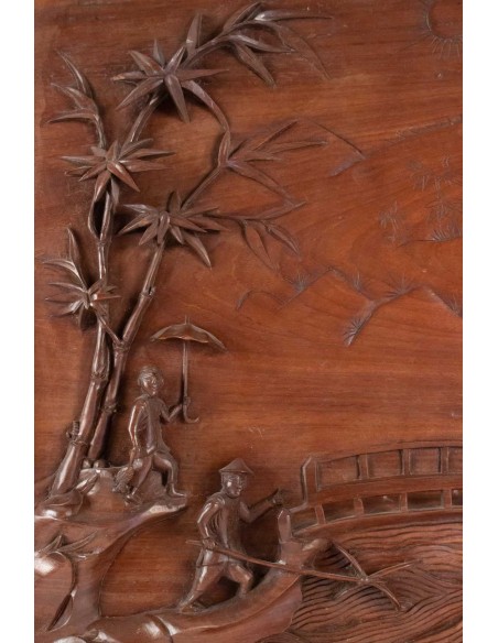 Carved wooden panel, China, xxth century, interior decoration