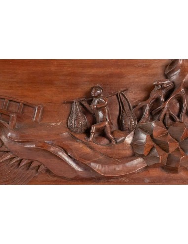Carved wooden panel, China, xxth century, interior decoration