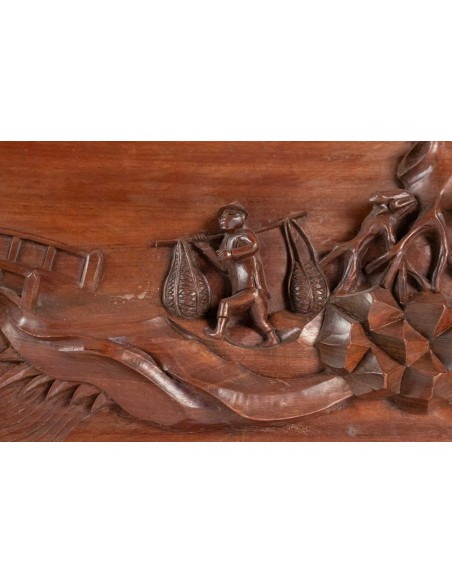 Carved wooden panel, China, xxth century, interior decoration