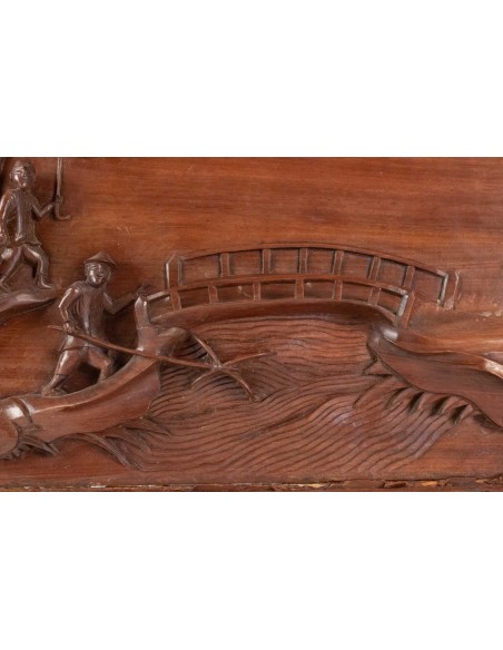 Carved wooden panel, China, xxth century, interior decoration