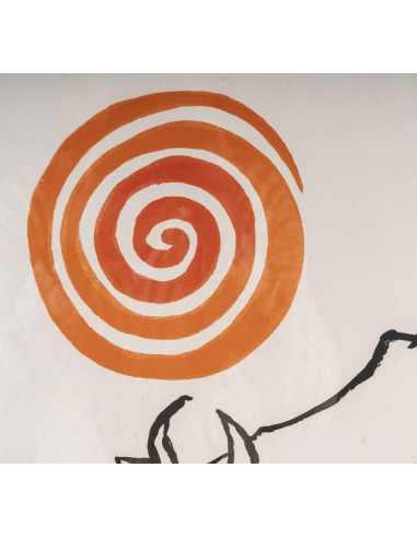 石版画，彩色蚀刻版画，《奶牛》，1976 年，亚历山大-考尔德。