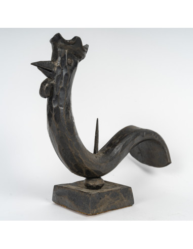 烛台，锻铁锤打公鸡，1940 年，20 世纪