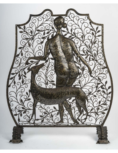 Wrought iron fire screen, 1930, Art...
