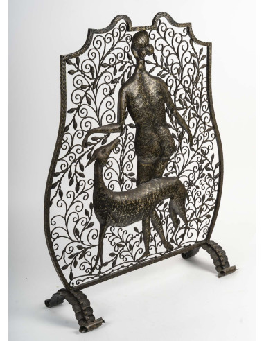 Wrought iron fire screen, 1930, Art...