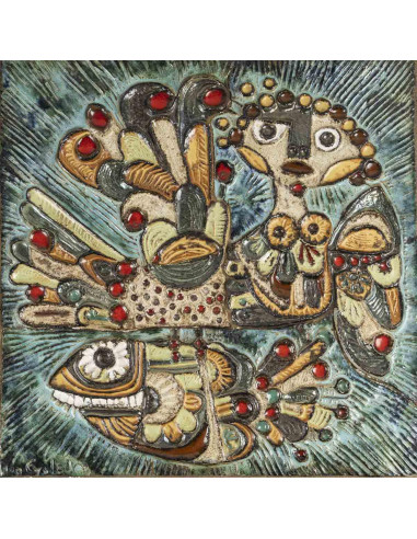 罗兰-佐贝尔的陶瓷绘画，约 1960-1970 年。