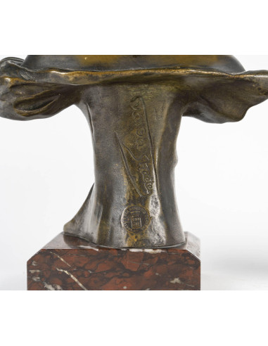 Van Der Straeten 的一对青铜雕塑，新艺术风格，1900 年。