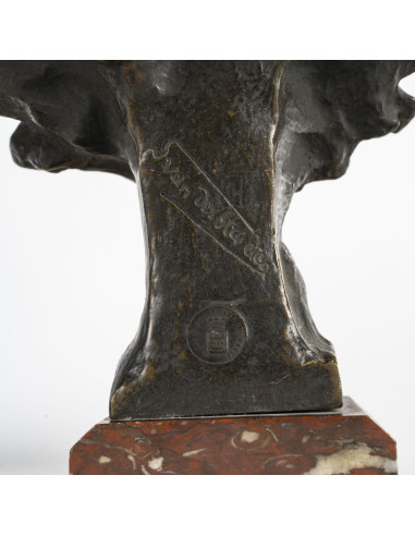 Van Der Straeten 的一对青铜雕塑，新艺术风格，1900 年。