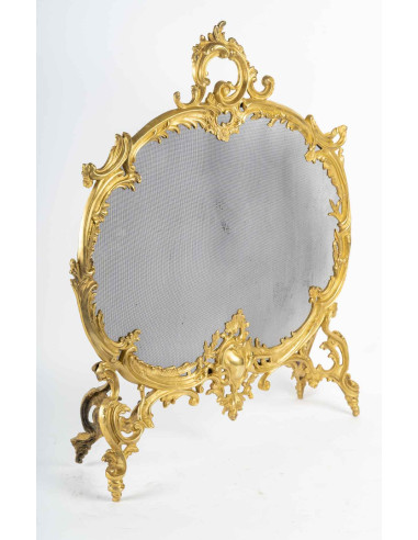 Louis XVI style ormolu fireplace screen.