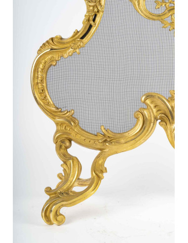 Large ormolu fire screen in the Louis...