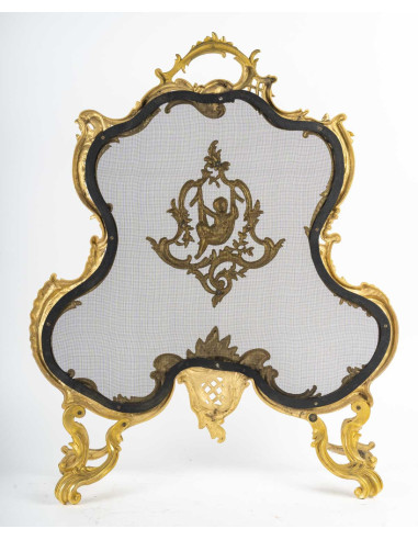 Large ormolu fire screen in the Louis...