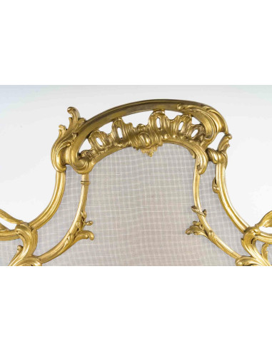 Rare ormolu fire screen in the Louis...