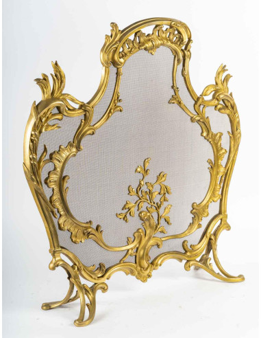 Rare ormolu fire screen in the Louis...