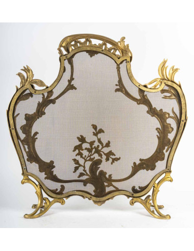 Rare ormolu fire screen in the Louis...