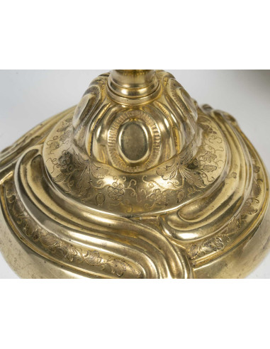 A pair of Regence period gilt bronze...