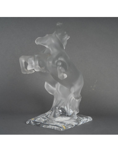20 世纪拉利克水晶双马雕塑。