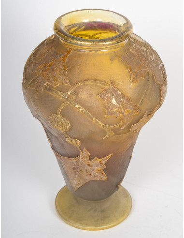 Daum, Nancy pâte de verre vase, early...