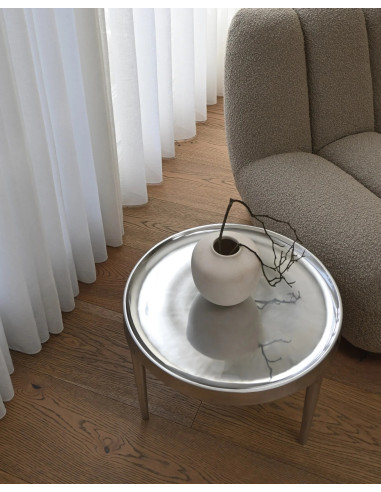 Coffee table, cast and chromed...