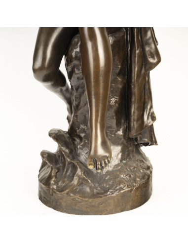 莱昂-皮莱特（Léon Pilet）制作的棕色青铜雕塑，19 世纪。