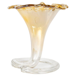 吹制彩虹色玻璃花瓶，穆拉诺，20 世纪。