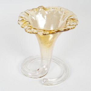 吹制彩虹色玻璃花瓶，穆拉诺，20 世纪。 2
