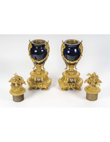 重要的拿破仑三世时期壁炉套件，19 世纪。