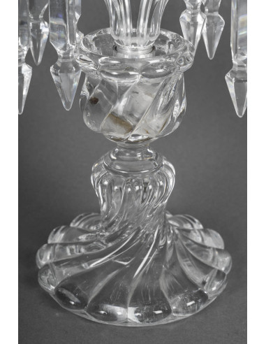 一对巴卡拉切割水晶烛台，19 世纪，拿破仑三世时期。