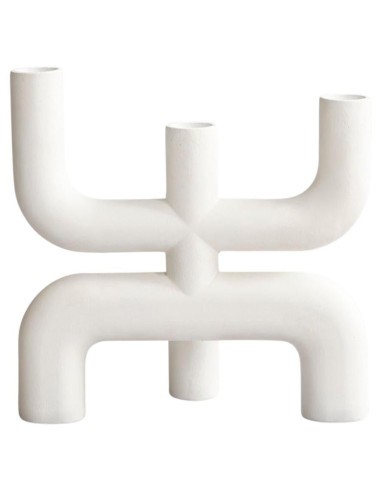 Contemporary candlestick, ivory-white...