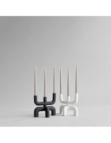 Contemporary candlestick, ivory-white...