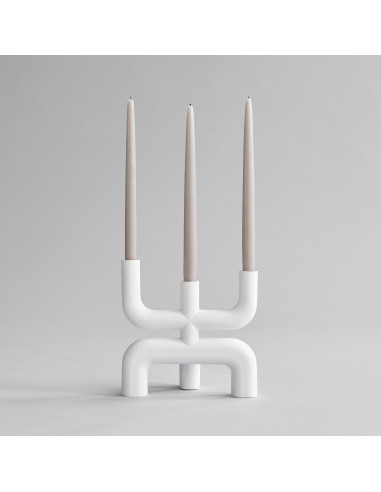 Contemporary candlestick, ivory-white...