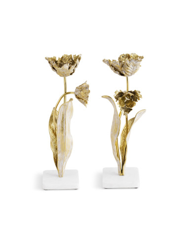 Tulp kandelaars in messing, marmer en...