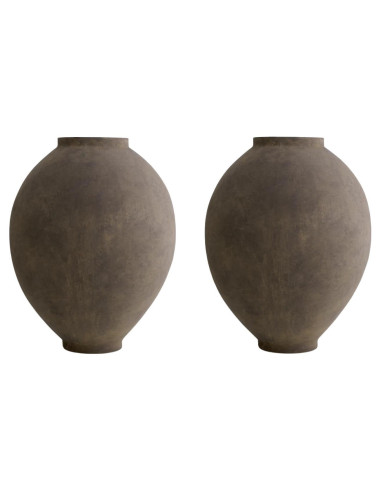 Ein Paar Vasen, Jars, Farbe Taupe aus...