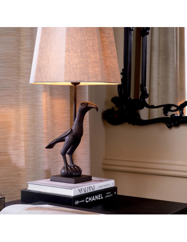 Pair of patinated bronze table lamps...