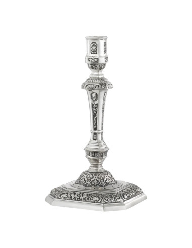 Pair of silver-plated candlesticks,...