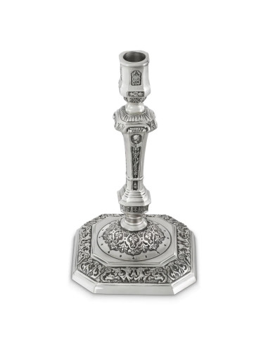 Pair of silver-plated candlesticks,...